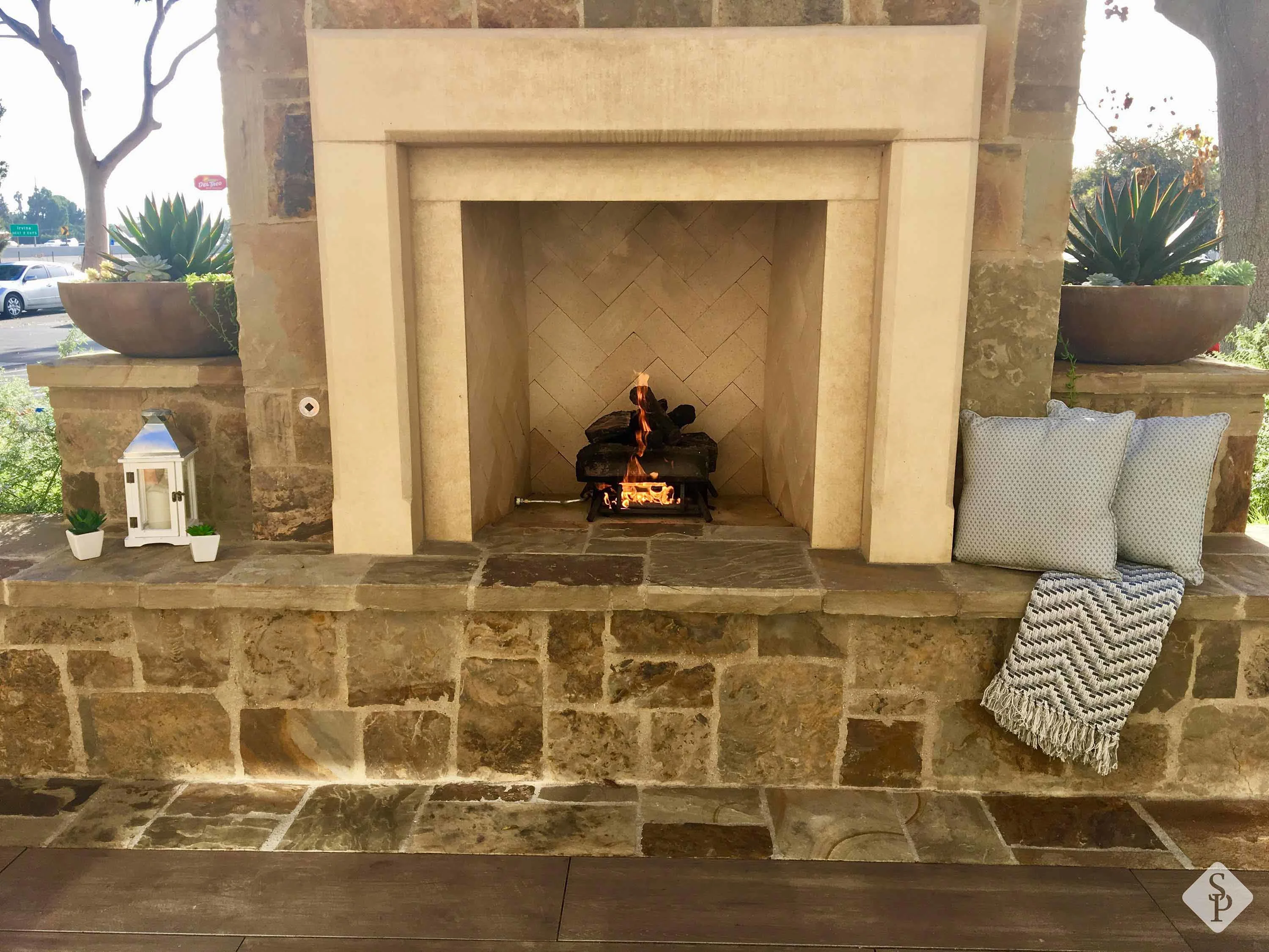 outdoor fireplace