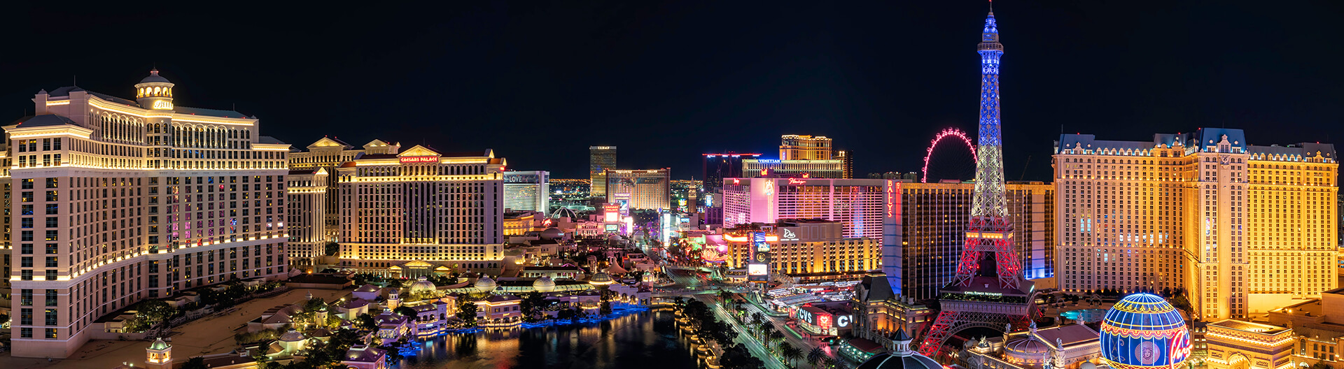 Lit up sky line of Las Vegas, Nevada