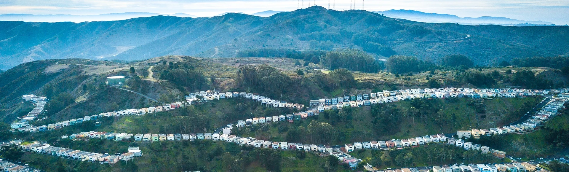 Aerial photo of Daly City in California
