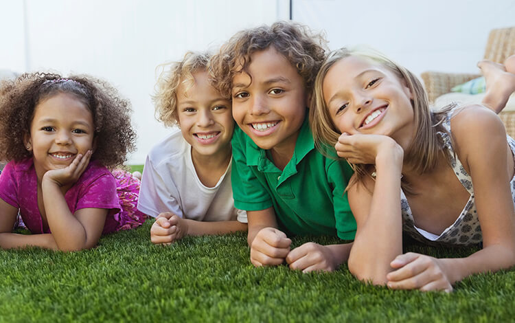 Kids on dry turf