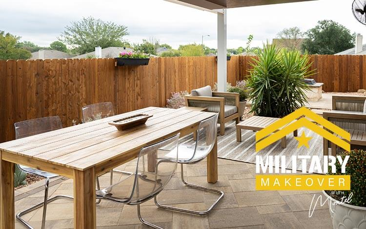Lifetime Network Military Makeover with Montel Williams Backyard Makeover Big Reveal Episode Fire Pit Pergola Patio 
