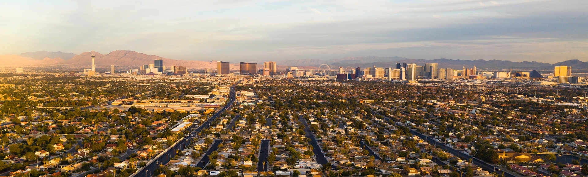 Long Panoramic View Residential Expanse Outside the Strip Las Vegas