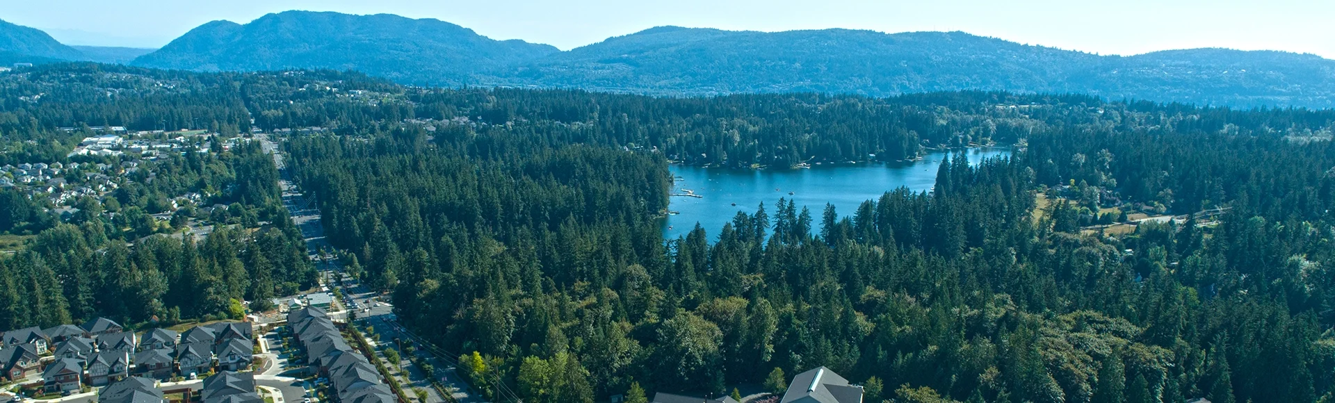 Pine Lake Neighborhood Sammamish Washington USA Aerial View