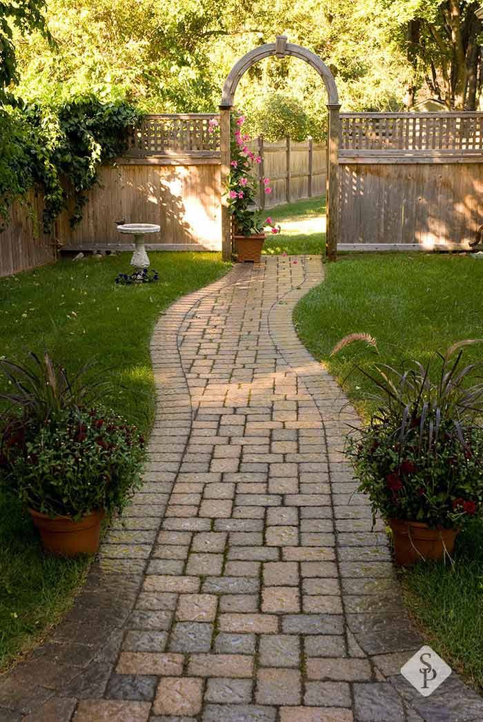 secret garden paver walkway