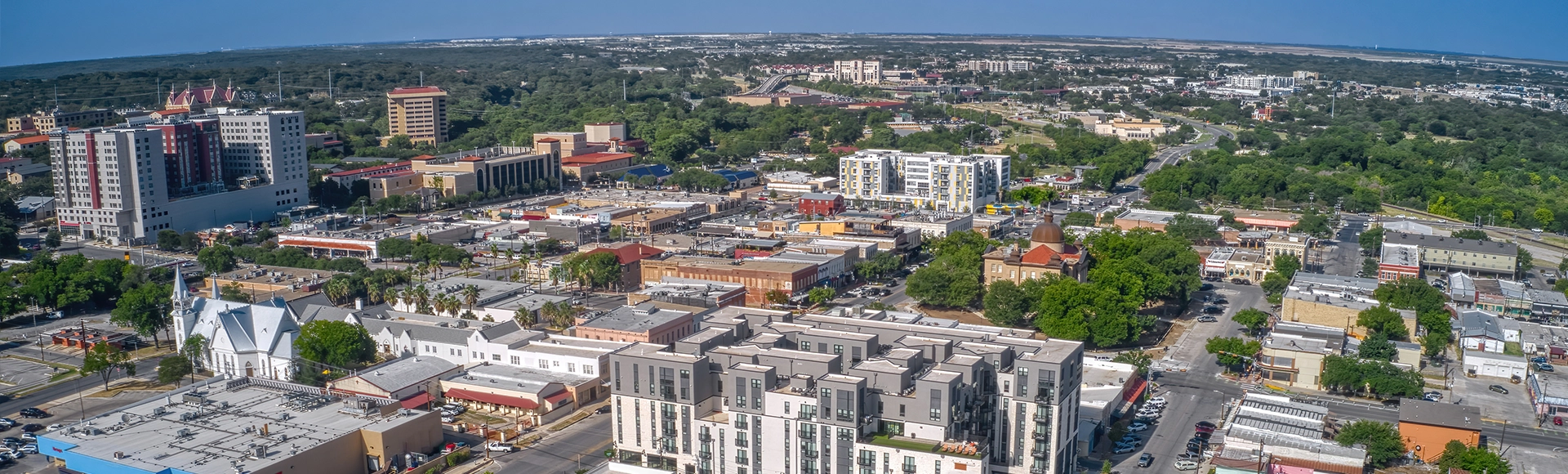 Aerial View of the College Town of San Marco, Texas
