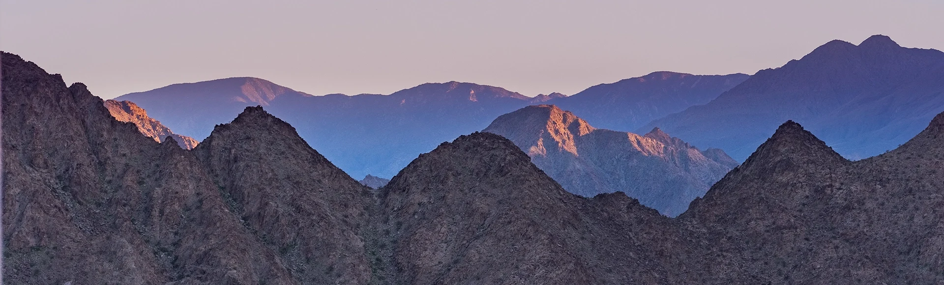 Sunset Landscape in Coachella Valley, Palm Desert, California