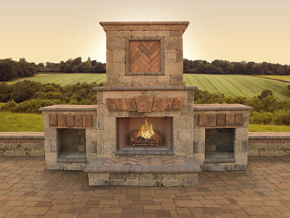 Outdoor Brick Fireplace - Landscaping Network