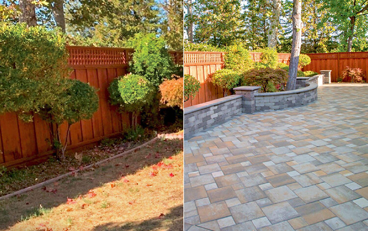 before and after patio