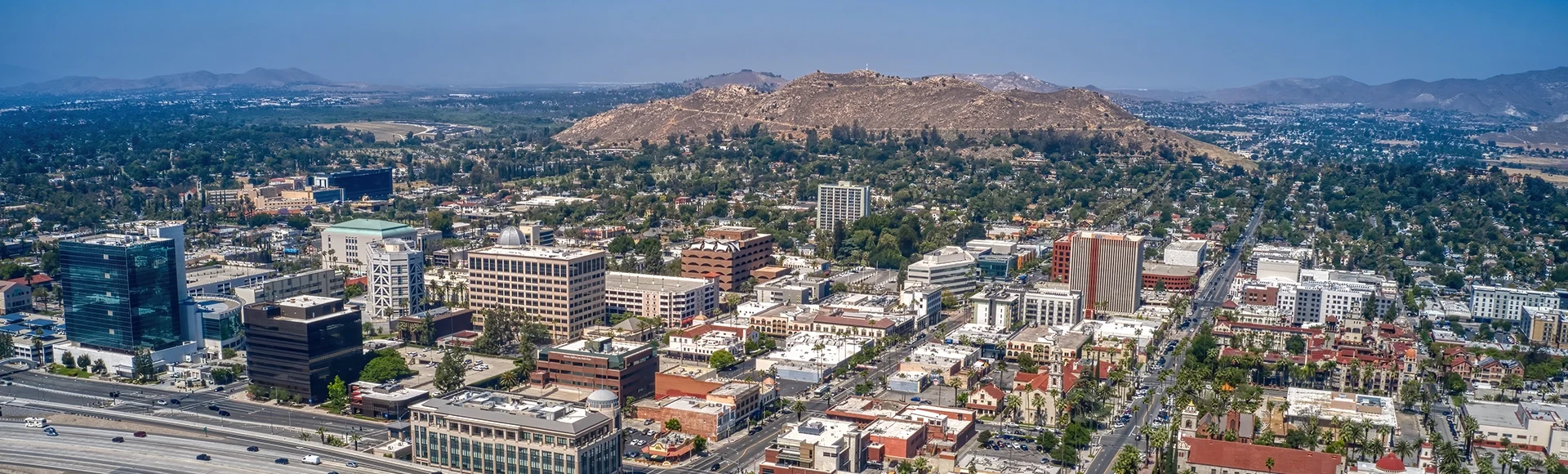 Aerial View of the Los Angeles Suburb of Riverside, California