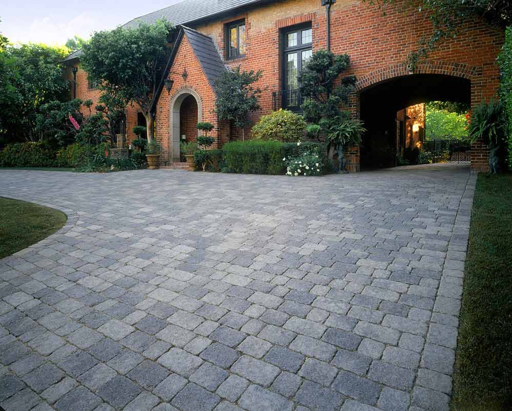 gray driveway pavers