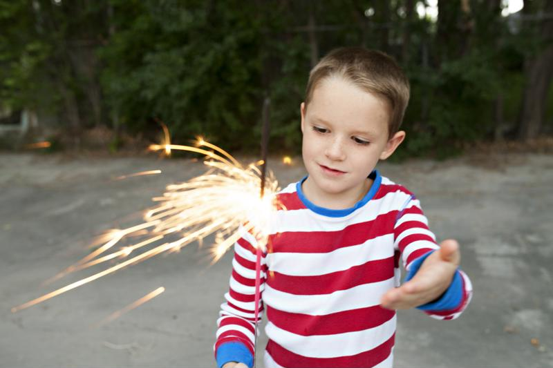 boy with sparkler