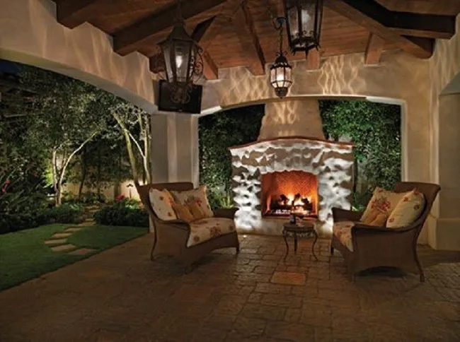 outdoor fireplace