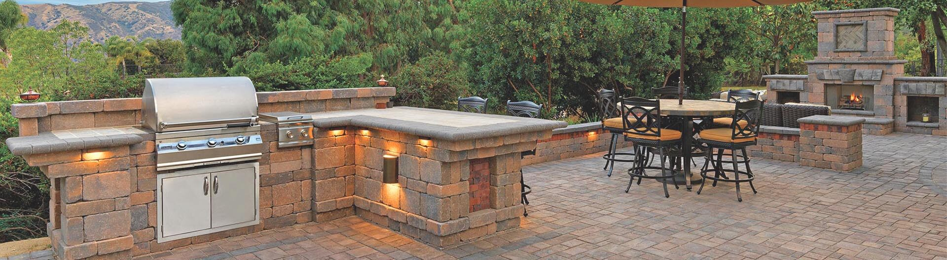 paver patio with grill