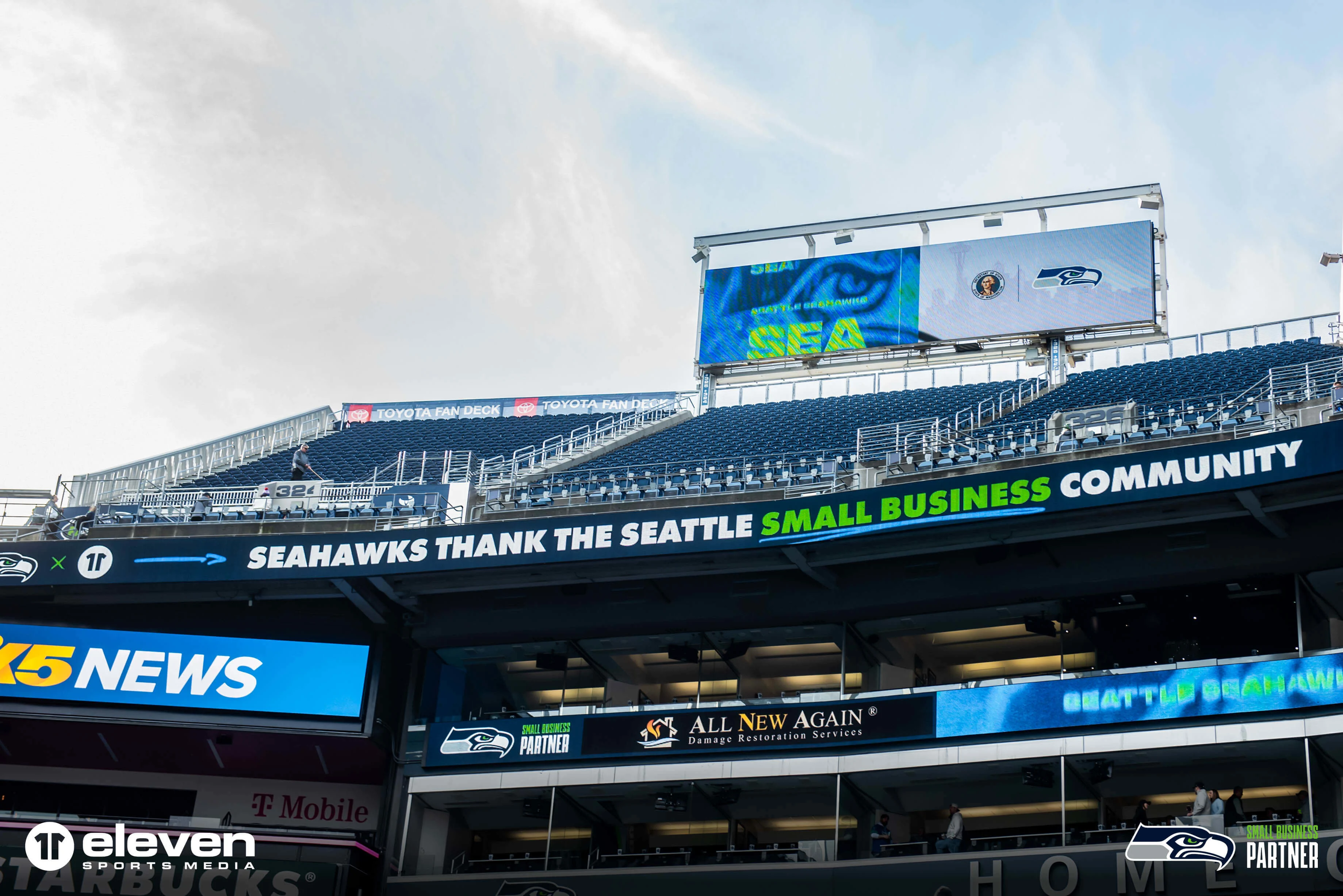 Seattle Seahawks Small Business Partnership Lumen Stadium Thank You Signage 