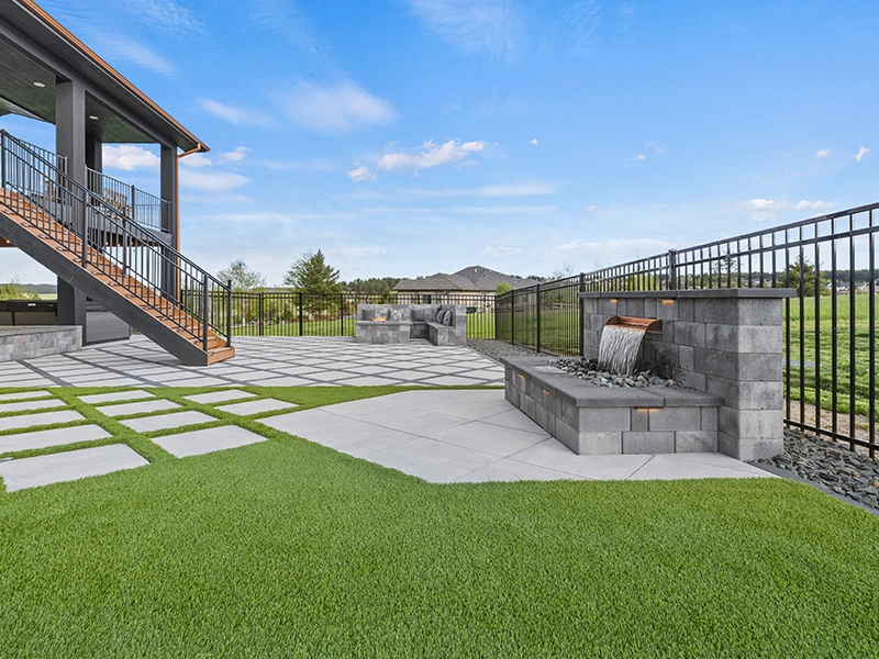 Turf and paver lawn outside of Denver, Colorado.