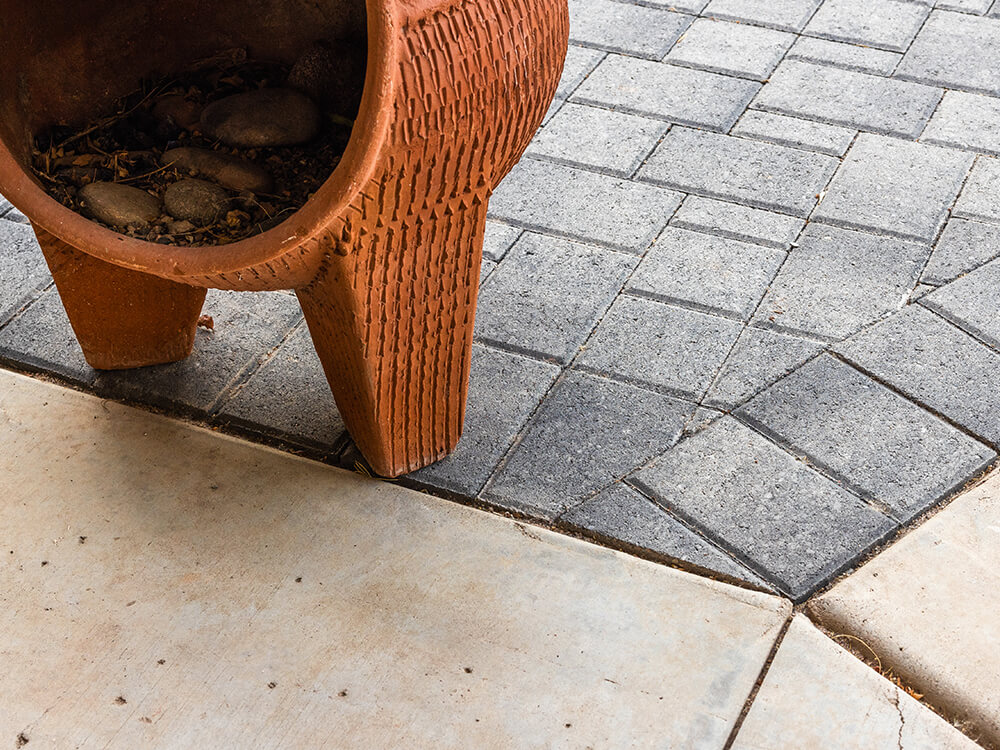 Close-up of a patio with paving stones in Phoenix