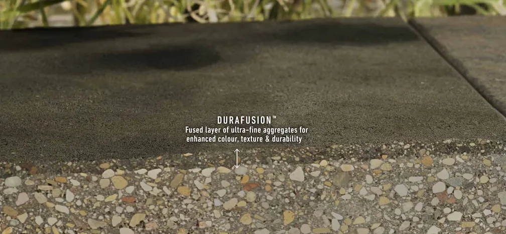 Belgard DuraFusion Layers for enhanced color, texture, and durability 