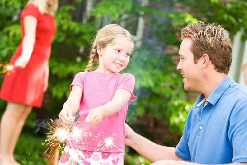 girl with sparklers