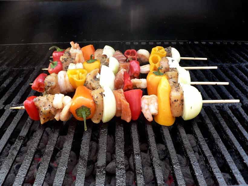 kabobs on the grill