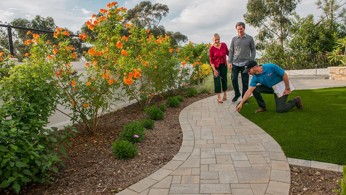 paver walkway consultation in progress