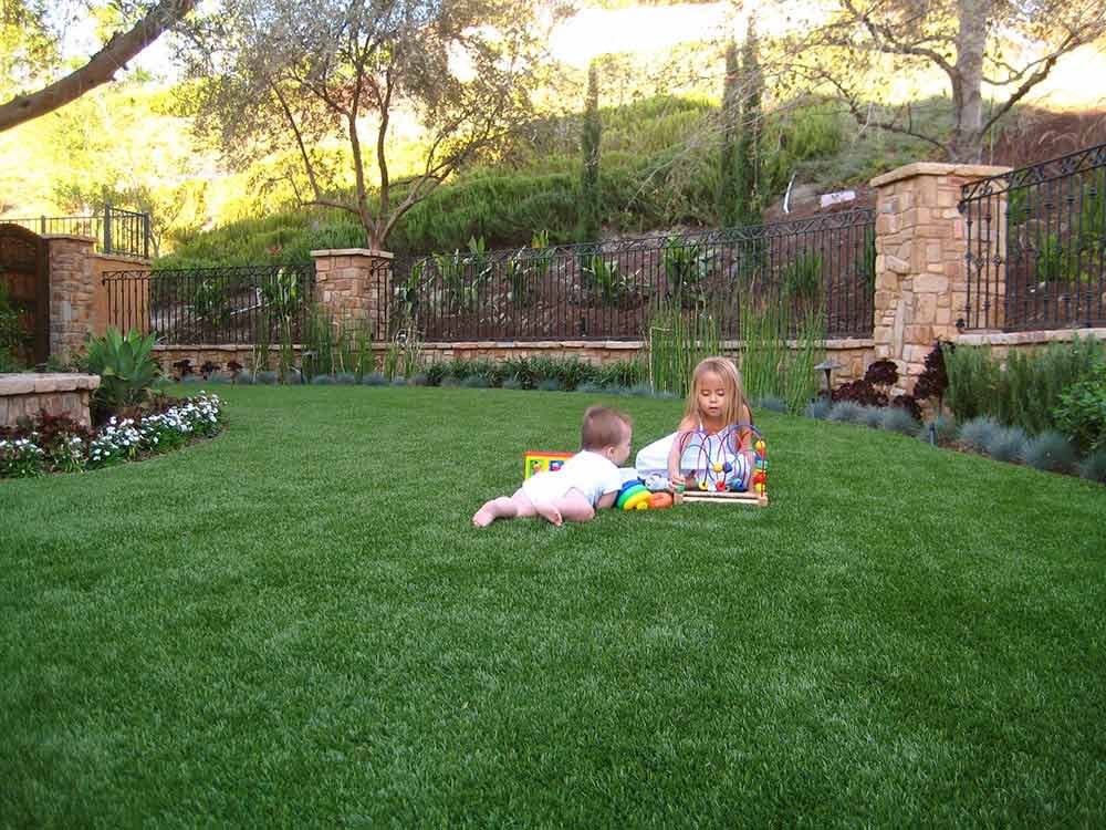 kids on grass