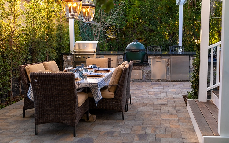 Patio with outdoor kitchen