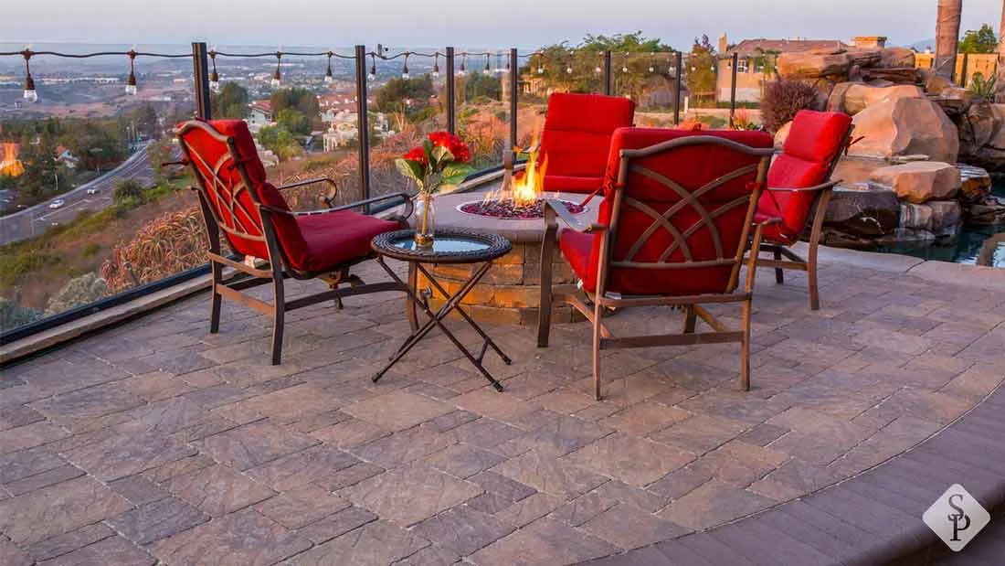 paver patio with fire pit