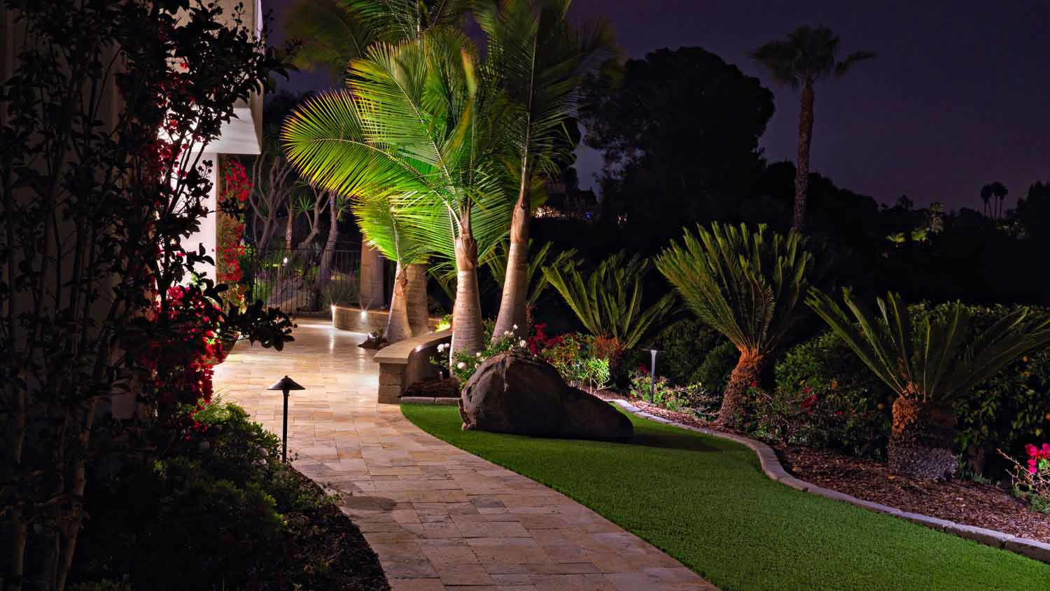 lighting on an outdoor walkway