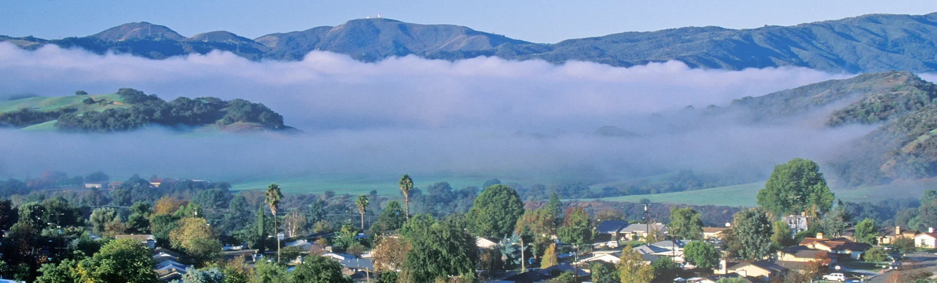 Spring field and cloud layers in Ojai, California
