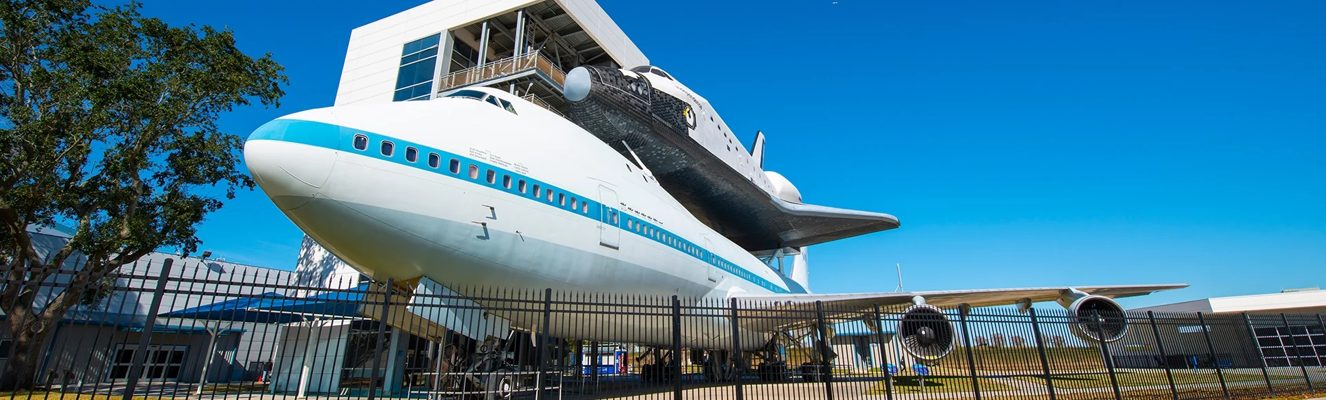 Clear Lake, also known as the Bay Area, is a waterfront residential district that's home to Space Center Houston. The NASA Space Shuttle Independence and NASA 905 Shuttle Carrier Aircraft at Independence Plaza, Space Center Houston, Texas