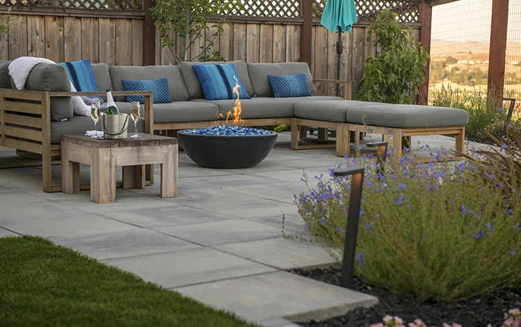 fire pit on patio