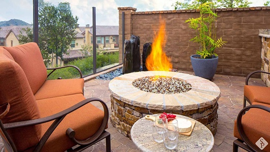 round stone fire pit