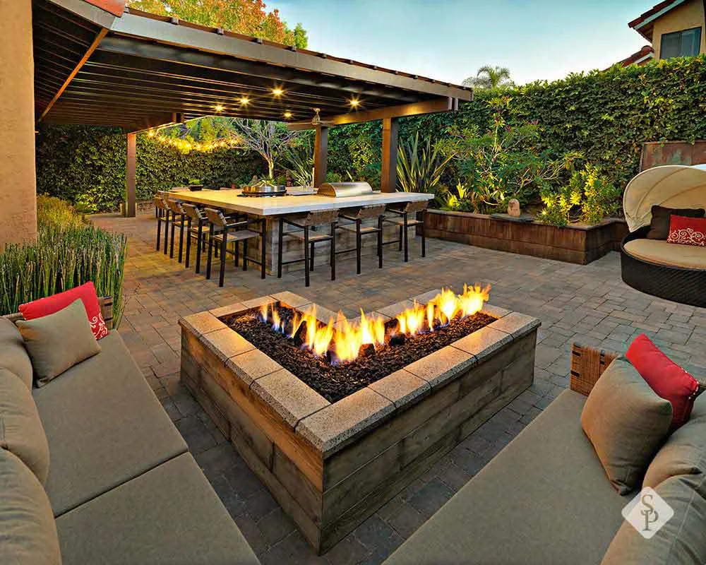 patio with fire pit