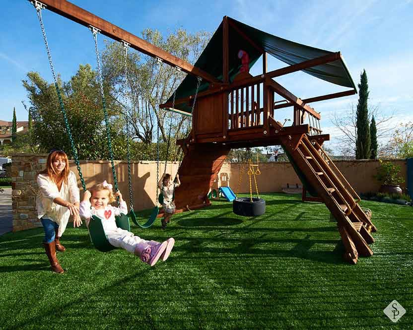 swingset on turf