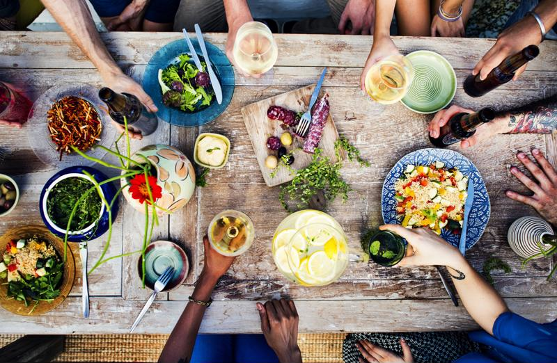 food on a table