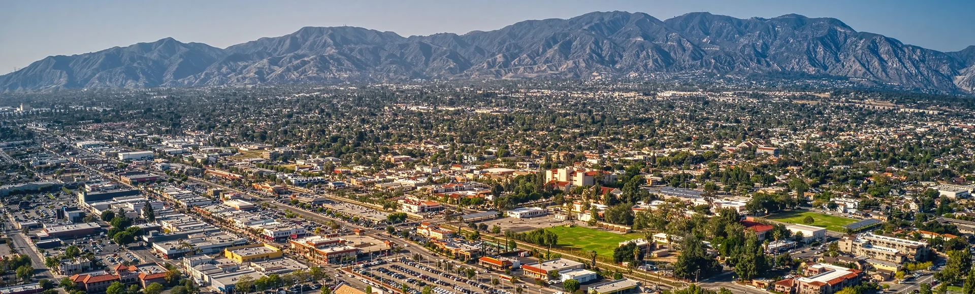 Aerial View of the San Fernando, California Downtown Business Center