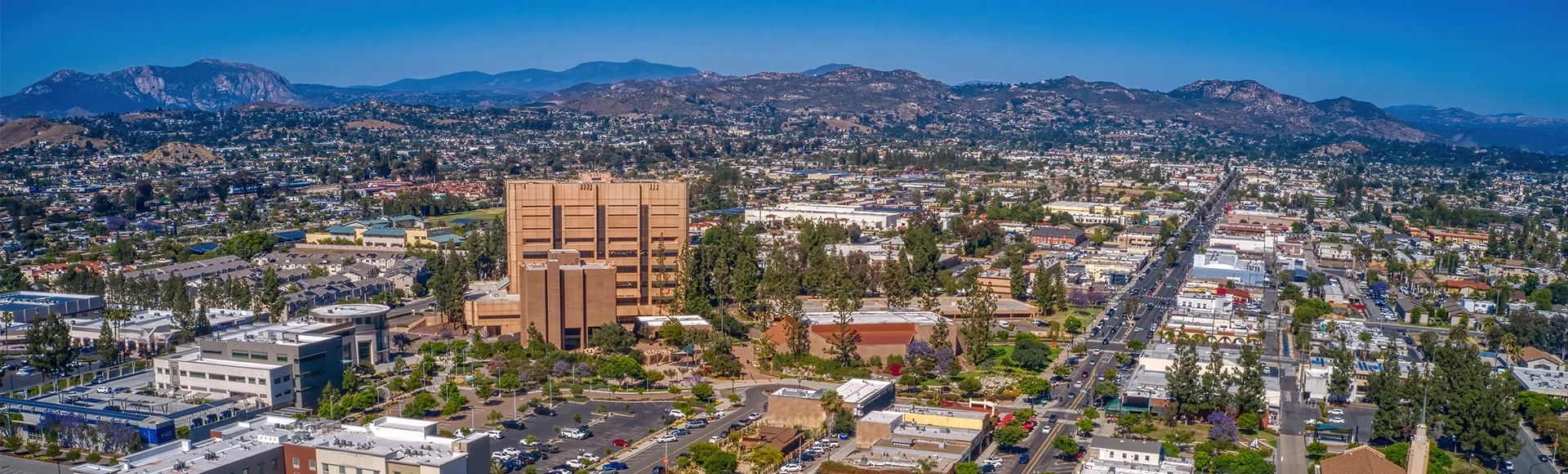 Aerial View of the San Diego Suburb of El Cajon, California