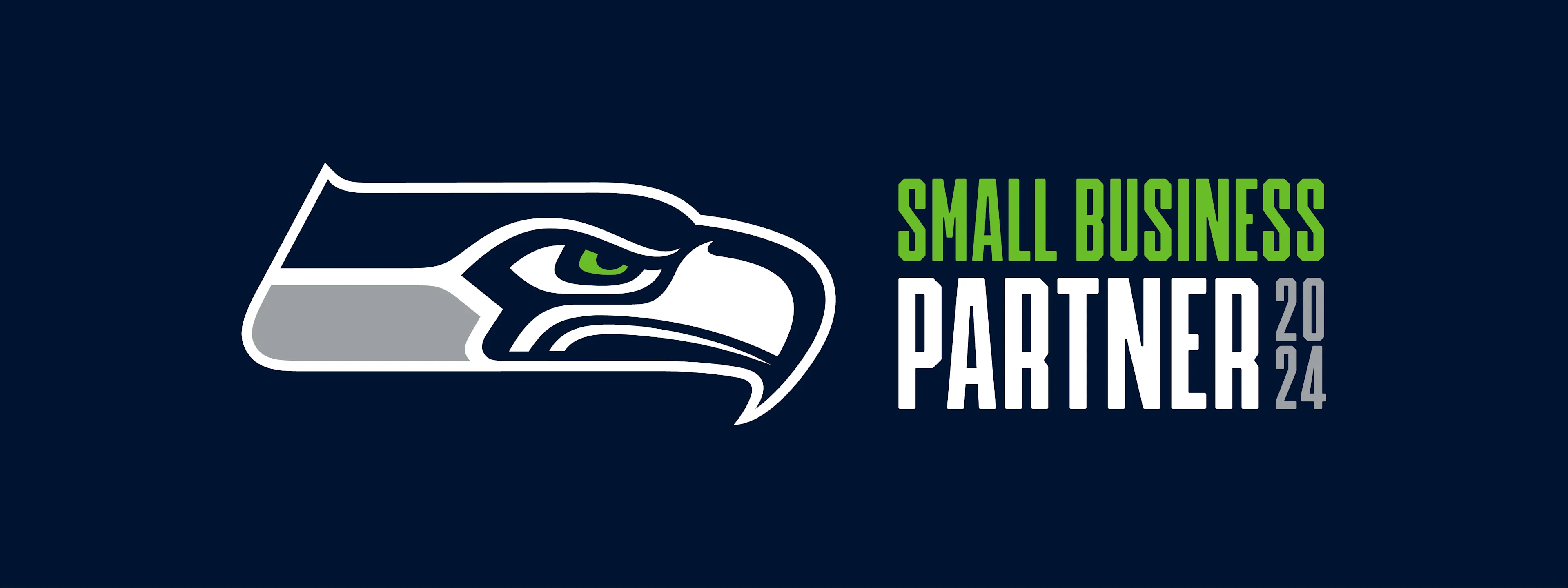 Seattle Seahawks System Pavers Small Business Partner Logo Blue Background Hawks Washington State