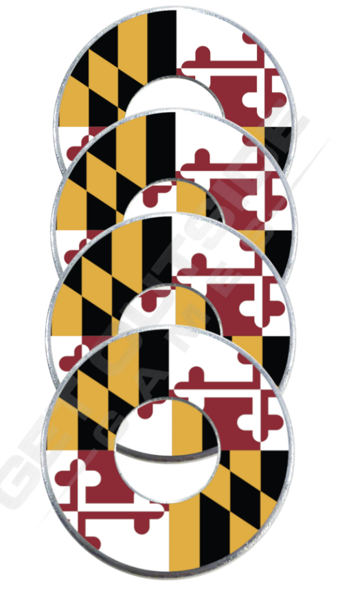 Maryland state flag washers