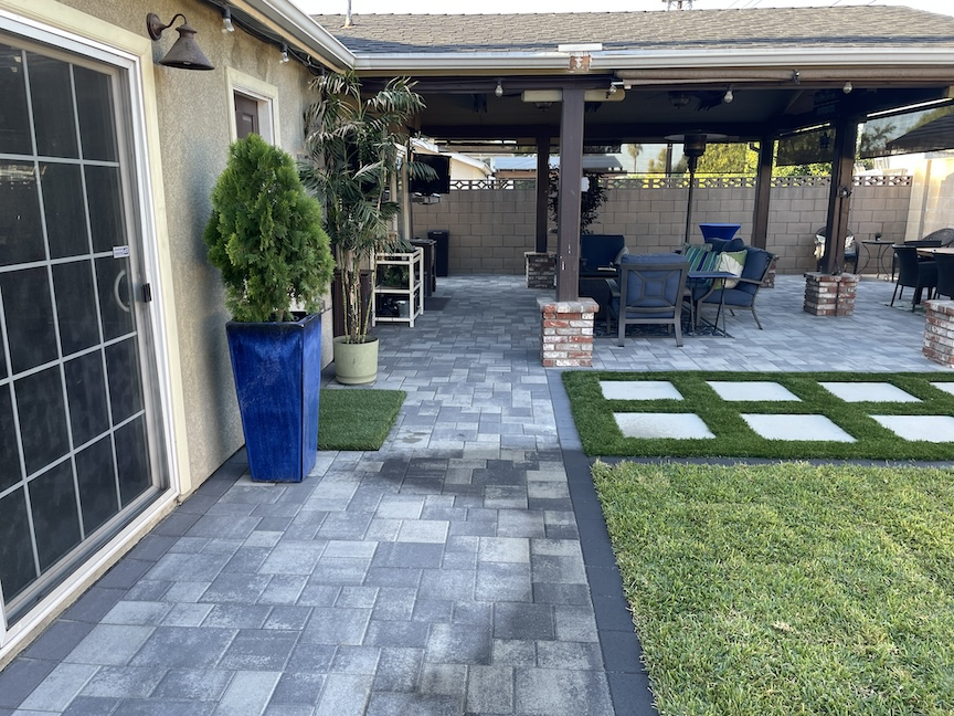 Paver Patio Pergola Outdoor Living Room