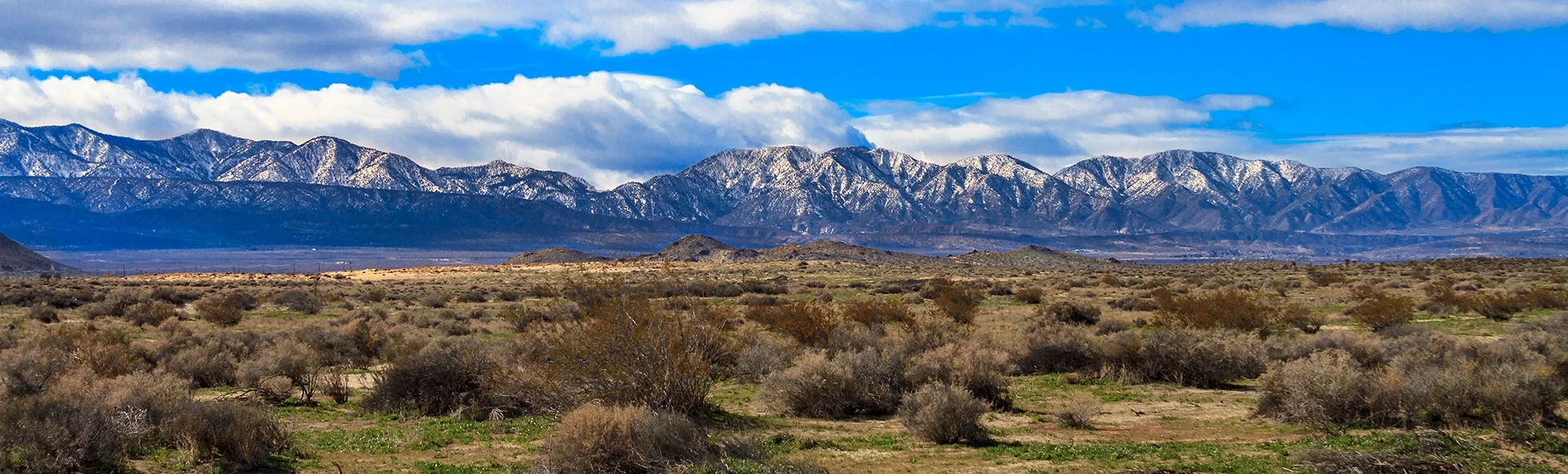 From the Mojave Desert near VIctorville, California, a winter view of the northside of the San Gabriel Mountains.