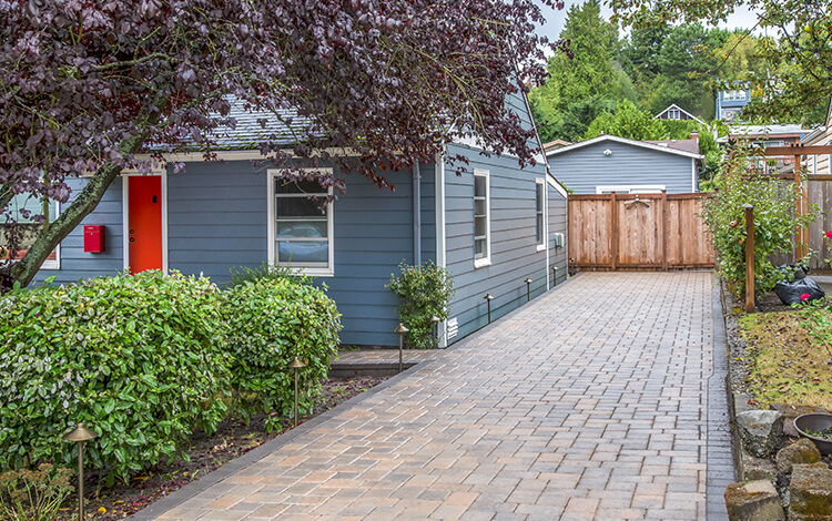 Close-up driveway and turf