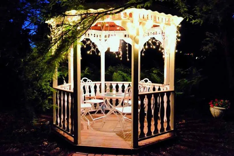 lit gazebo