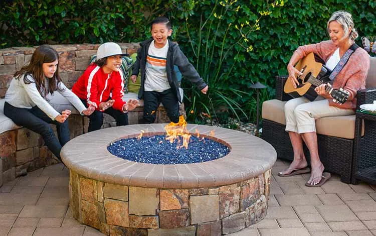 people around a fire pit