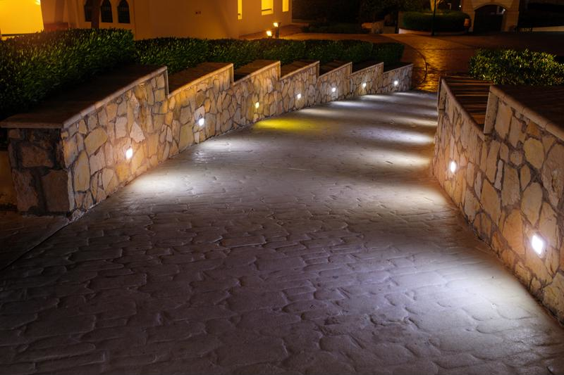 lit walkway