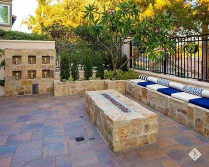 fire pit and paver patio