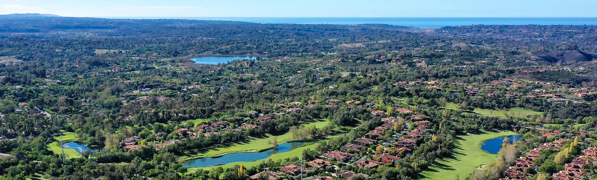 Aerial of Golf Course in Rancho Santa Fe CA

