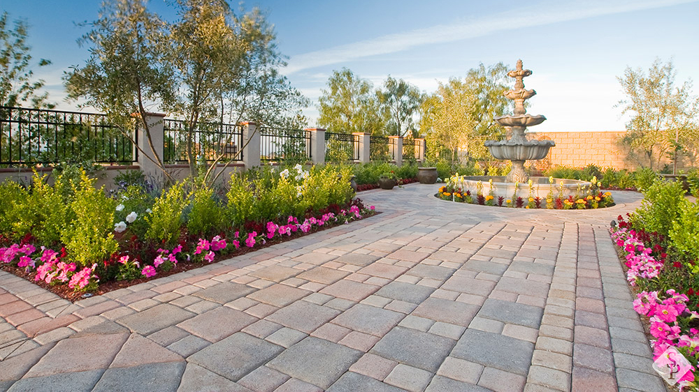 pavers with fountain