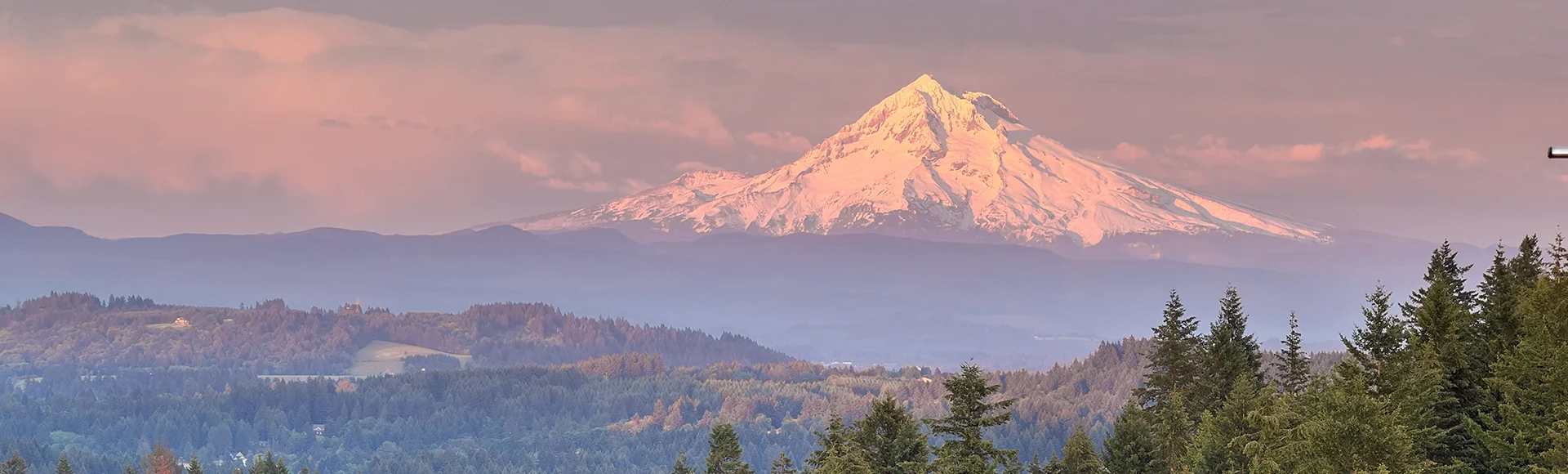 Mount Hood Evening Alpenglow at Happy Valley
