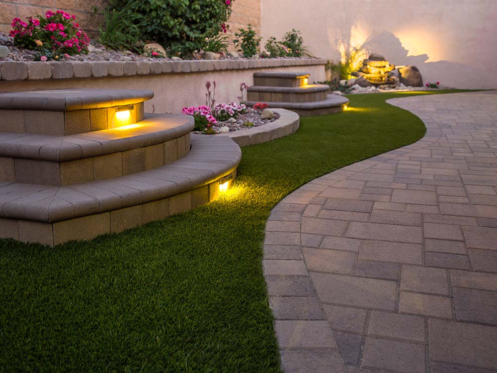 Paver store walkway lights